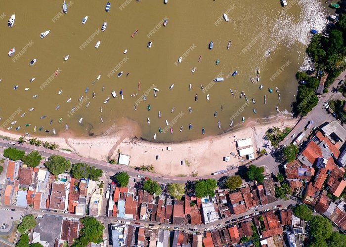 Wharf Premium Photo | Aerial view of itacare beach bahia brazil village ... photo