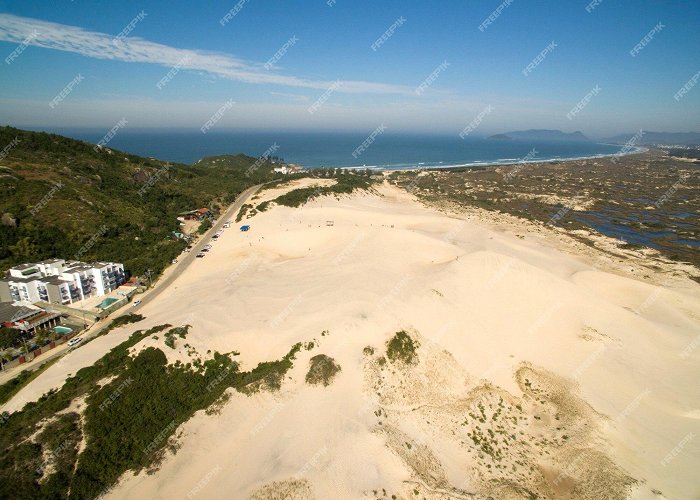 Joaquina Dunes Premium Photo | Aerial view dunes in sunny day - joaquina beach ... photo