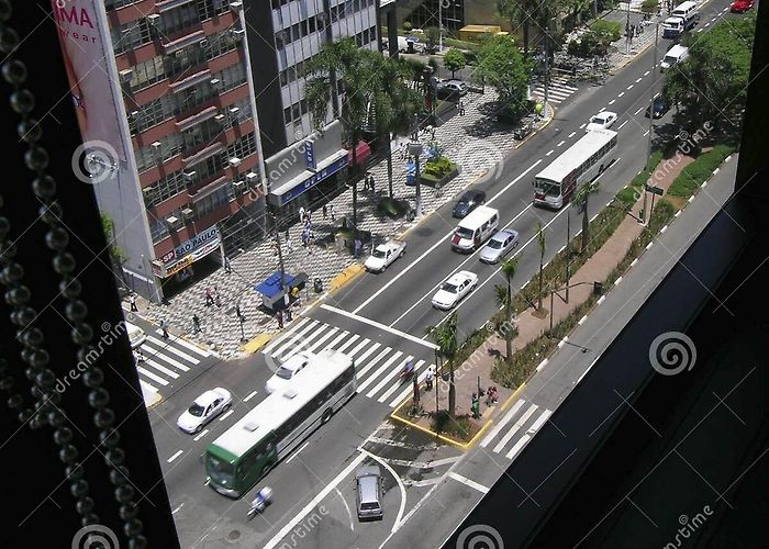 Faria Lima Avenue Top View from an Office Window of Vehicular Traffic on Brigadeiro ... photo