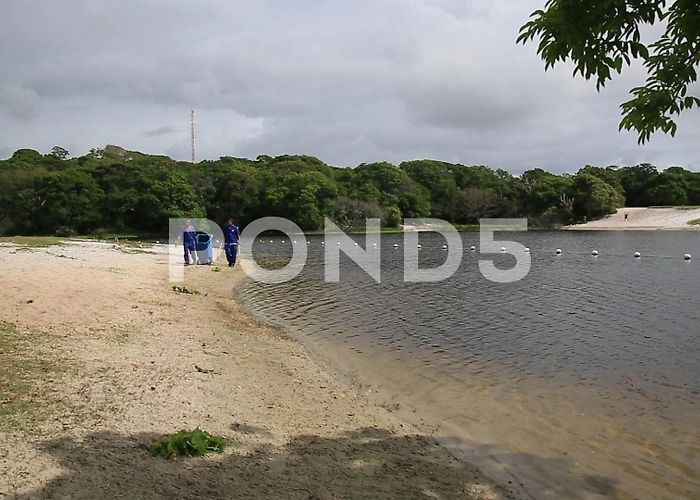 Abaete Park aerial view of Lagoa do Abaete | Stock Video | Pond5 photo