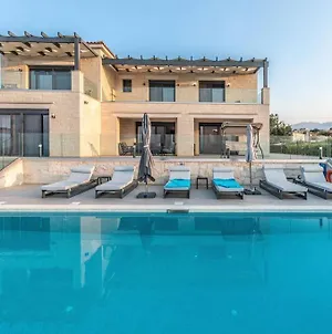 Luxury Villa Marevista With A Heated Pool Almirida Exterior photo