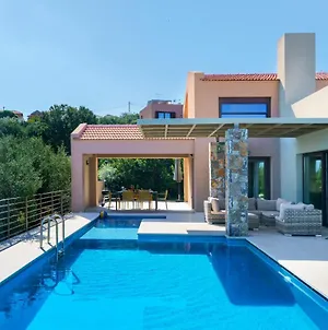 Modern Villa Fos With Private Heated Pool, 5Km From The Beach Kefalás Exterior photo
